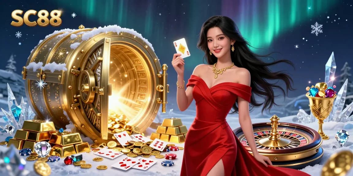 Experience the excitement of SC88 with a stunning illustration of a glamorous casino scene.
