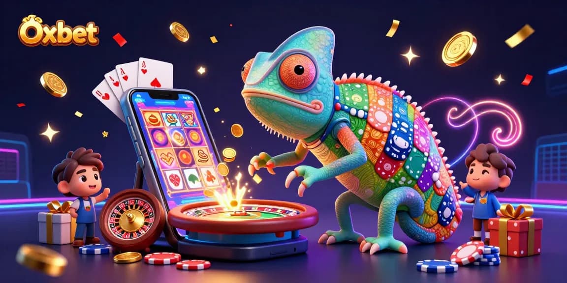 Engage in exciting games at Oxbet with dynamic chameleon casino scenes and vibrant gaming visuals.