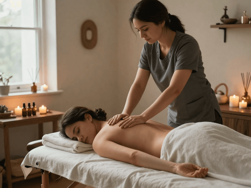 Enjoying 구리출장안마 in a serene home environment with professionals providing soothing massage therapy.