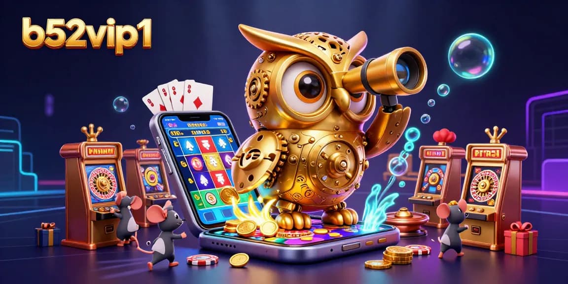 Experience thrilling gameplay at b52vip1 with animated characters and vibrant casino elements.