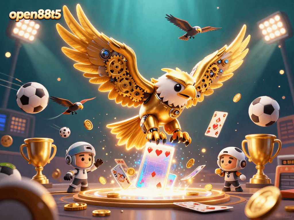 Engage with open88t5 and experience a vibrant 3D casino adventure with flying sports elements.