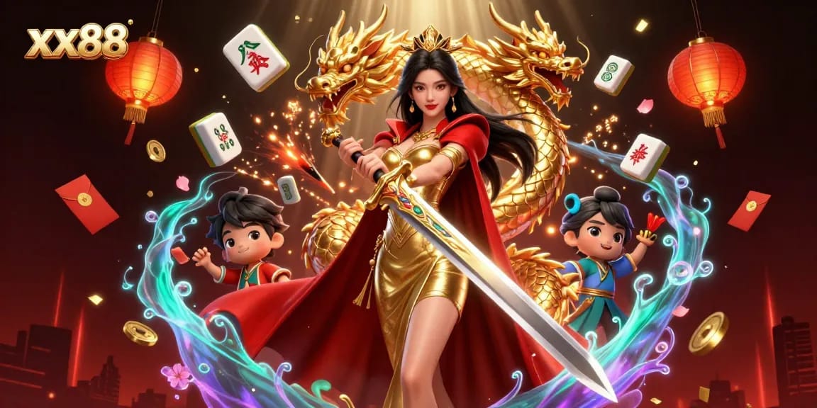 Experience thrilling gameplay at xx88 with a vibrant 3D depiction of winners and gaming elements.