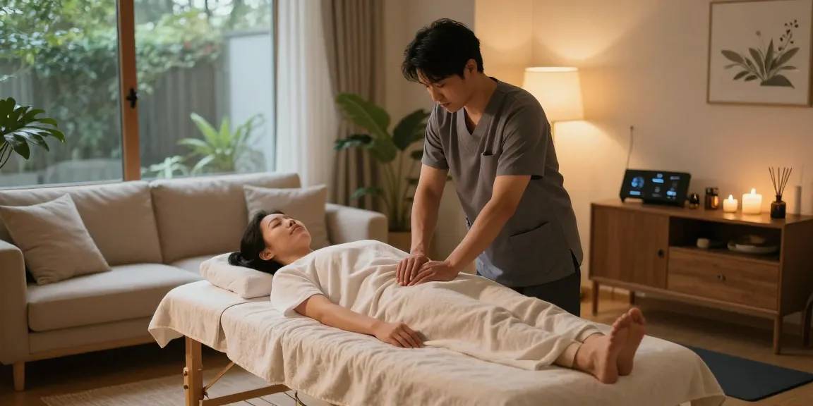 Relaxing in-home 길동출장마사지 experience with a professional therapist.