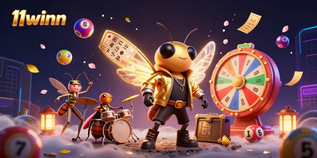 Experience the vibrant gaming energy of 11winn with our animated casino scene featuring dynamic characters and game elements.