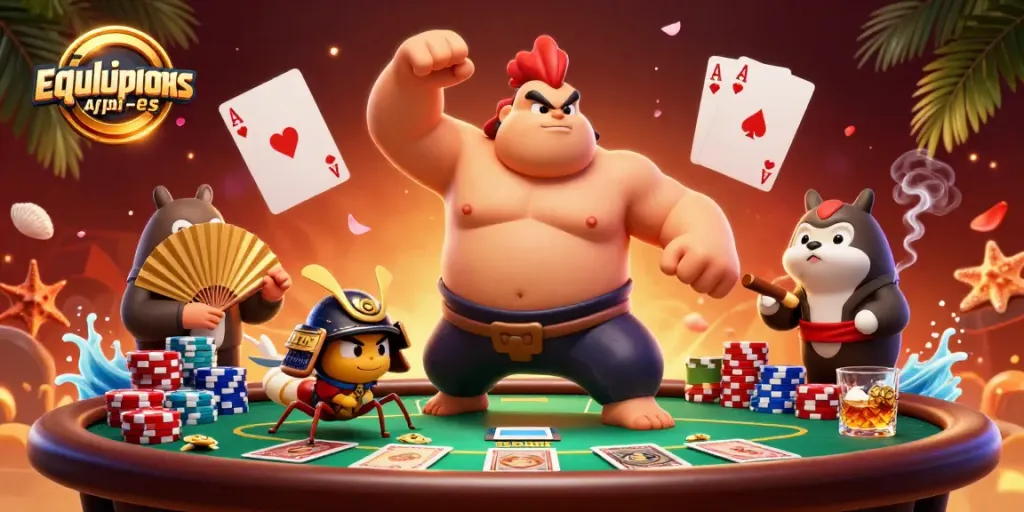 Experience thrilling casino action with equlumappai-es as a powerful sumo rooster and samurai cricket dominate the scene.