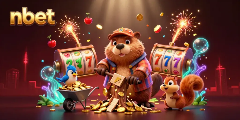 Spin winning rewards with nbet in a vibrant, immersive casino-themed illustration