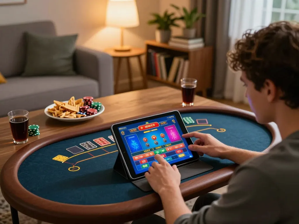 Player engaging in exciting online gaming action at GG88 from their cozy living room setup