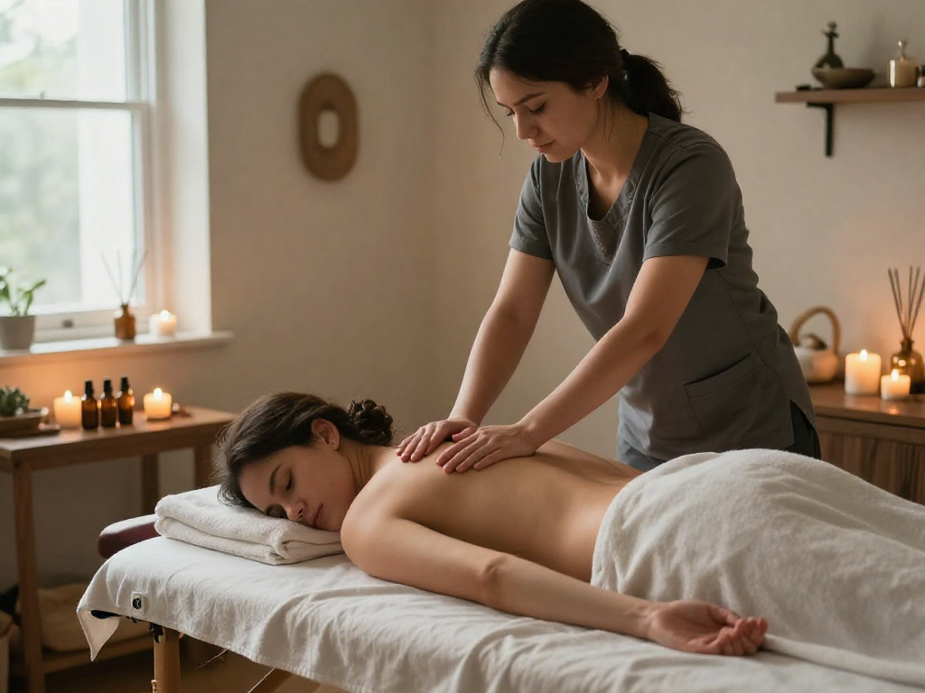 Enjoying 구리출장안마 in a serene home environment with professionals providing soothing massage therapy.