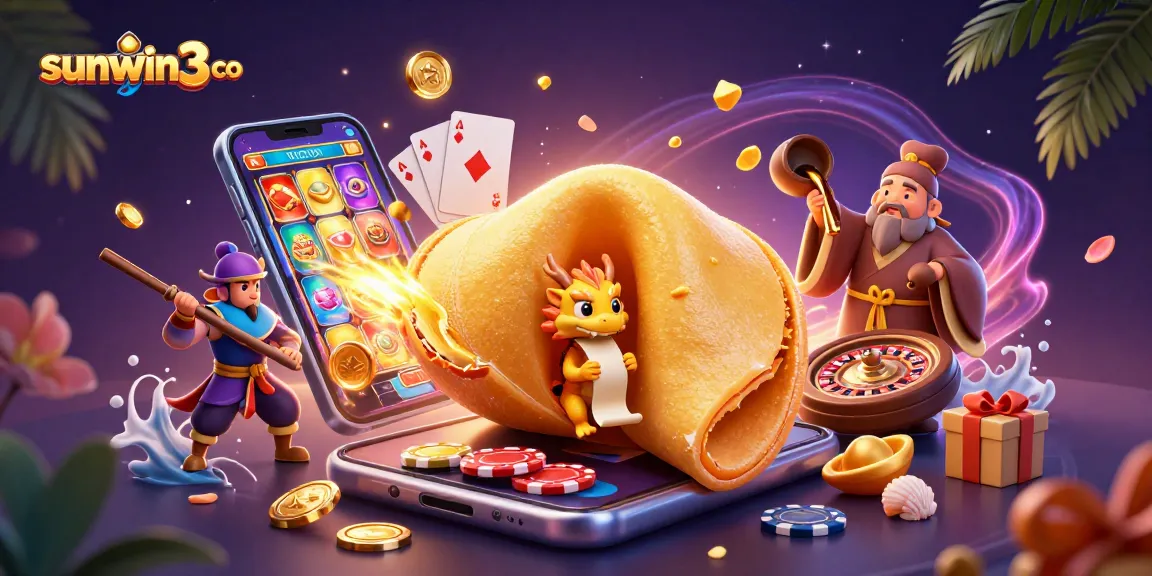 Win big with sunwin3 co in this vibrant casino scene featuring games, gold, and excitement!