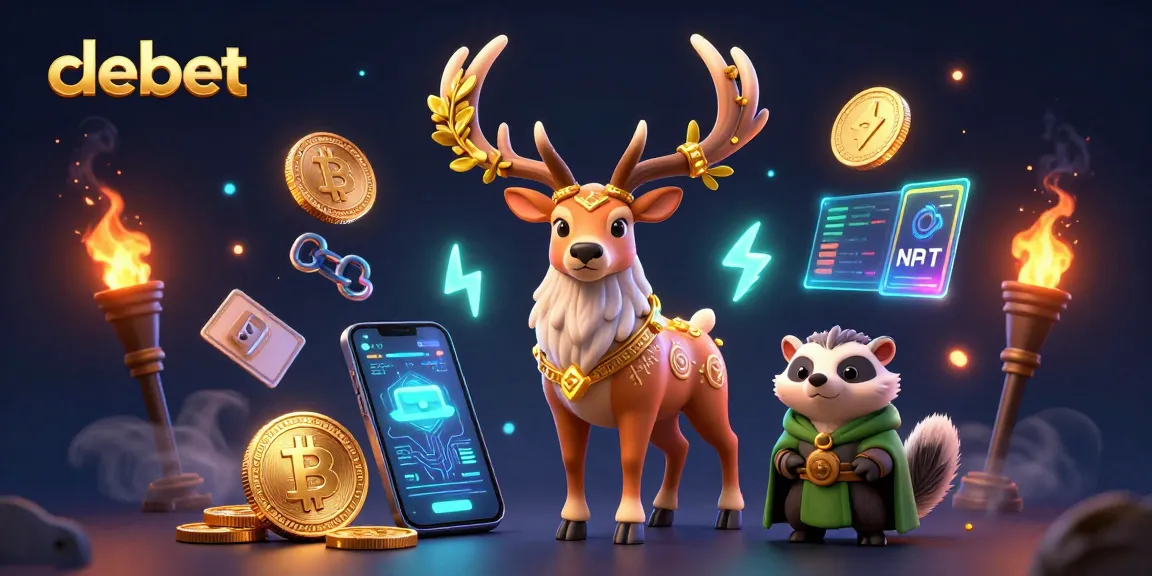 Engage with debet: a mystical illustration of Celtic characters among vibrant crypto elements and magic.