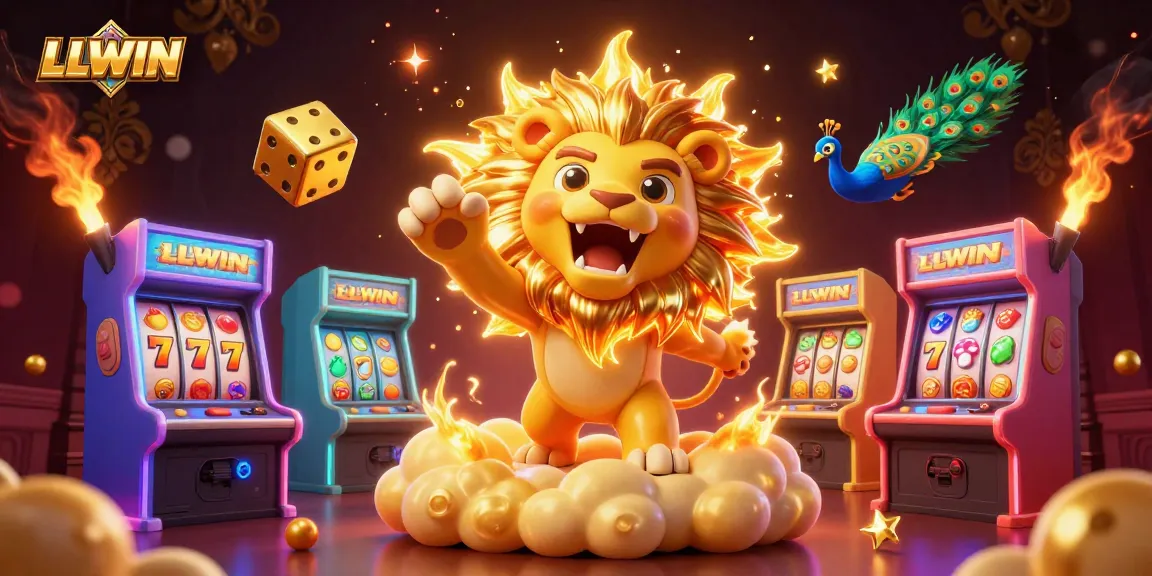 Experience exciting slot adventures with LLWIN’s thrilling 3D illustration featuring dynamic game elements.